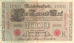 Germany:1000 Mark 1910, Red Serial Number - 1000 Mark