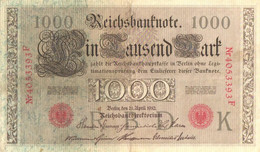 Germany:1000 Mark 1910, Red Serial Number - 1.000 Mark