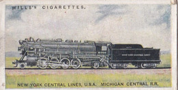 Railway Engines 1924 - 25 New York Central Line  - Wills Cigarette Card - Trains - Wills