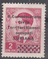 Italy Occupation Of Slovenia - Lubiana 1941 Sassone#22 Mint Hinged - Ljubljana