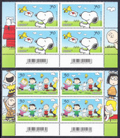 !a! GERMANY 2018 Mi. 3369-3370 MNH SET Of 2 BLOCKS From Lower Right & Left Croners - Comics: Snoopy - Neufs