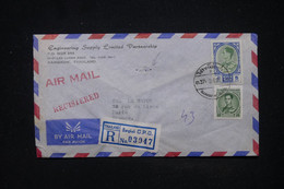 SIAM -  Enveloppe Commerciale En Recommandé De Bangkok  Pour La France En 1965  - L 119462 - Siam