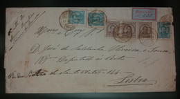 1882-1883 D.LUIS I DE FRENTE -CE57/58 11 3/4X12 REGISTADO - COVILHA A LISBOA - Lettres & Documents