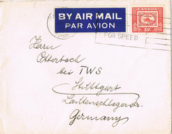 44500. Carta Aerea TORONTO, Ontario (Canada) 1953 To Germany. CASTOR Stamps - Covers & Documents