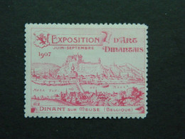 1907 Exposition D'Art Dinantais Dinant Sur Meuse Belgique Rose - Erinnophilie - Reklamemarken