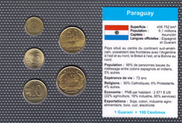 PRYX01 - PARAGUAY  - SERIE MONNAIES - 5 Pièces : 1 à 100 Guaranies - Paraguay