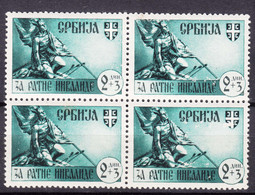 Germany Occupation Of Serbia - Serbien 1943 Mi#87 Mint Never Hinged Piece Of 4 - Besetzungen 1938-45