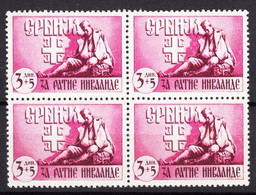 Germany Occupation Of Serbia - Serbien 1943 Mi#88 Mint Never Hinged Piece Of 4 - Occupation 1938-45