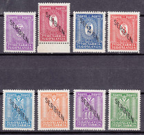 Germany Occupation Of Serbia - Serbien 1941 Porto Mi#1-8 Mint Never Hinged (4 And 10 Din. Lightly Hinged) - Besetzungen 1938-45