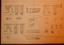 Plan De L'assainissement Des Conduites D'eau Et Des Galeries D'égout En Angleterre.1867. - Public Works