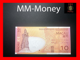 MACAU Banco Nacional Ultramarino  10  Patacas 8.8.2005   P. 80  UNC - Macau