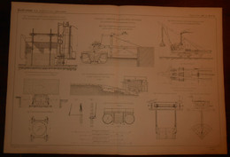 Plan De Transport Et Immersion Des Blocs De Béton Artificiels.1867. - Andere Pläne