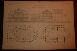 Plan Du Théâtre International De L'Exposition Universelle De 1867 à Paris.1867. - Travaux Publics