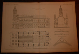 Plan De L'Eglise De La Trinité à Paris.1867. - Obras Públicas