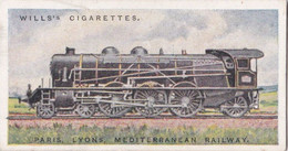 Railway Engines 1924 - 36 Paris Lyons Railways   - Wills Cigarette Card - Trains - Wills