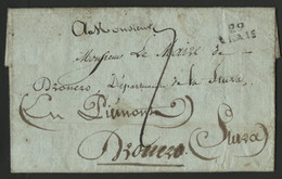 GARD 29 / ALAIS Pour DRONERO En Italie En 1807 Texte D'un Travailleur Italien Sans Nouvelles De Ses Parents (suite) - Army Postmarks (before 1900)