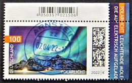 Bund/BRD April 2022  Sondermarke "Himmelsereignisse - Polarlicht" MiNr 3680 Ecke 2, Ersttagsgestempelt - Used Stamps