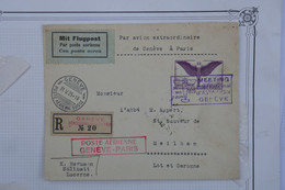 O 24 SUISSE  BELLE LETTRE RECOM. 1925 GENEVE   POUR PARIS ET MEILHAN FRANCE +CACHET MEETING  +TB ++ + AFFRANC. PLAISANT - Autres & Non Classés