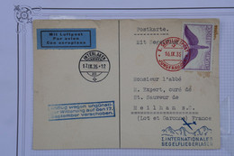 O 24 SUISSE  BELLE CARTE  1928 PAR AVION LUCERNE POUR MEILHAN  FRANCE +CACHET ROUGE + AFFRANC. PLAISANT - Other & Unclassified