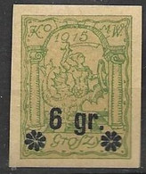 Poland Warsaw Mint Hinged * 1916 (10 Euros Plus Good Greyish Paper) IMPERF - Unused Stamps