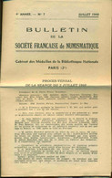 Bulletin De La Société Française De Numismatique Cabinet Des Médailles De La Bibliothèque Nationale 4e Année - No 7 - Books & Software