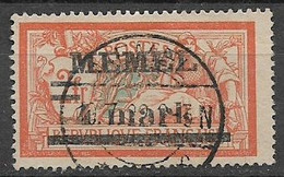 MEMEL  OCCUPAZIONE TEDESCA  1920 MEMEL FRANCOBOLLI FRANCESI  SOPRASTAMPATI UNIF. 31 USATO VF - Andere & Zonder Classificatie