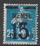 MEMEL OCCUPAZIONE TEDESCA  1921-22  FRANCOBOLLO DI FRANCIA  SOPRASTAMPATI UNIF. 39 USATO VF - Andere & Zonder Classificatie