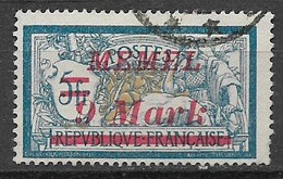 MEMEL OCCUPAZIONE TEDESCA  1922 FRANCOBOLLI DI FRANCIA  SOPRASTAMPATI UNIF. 64 USATO VF - Otros & Sin Clasificación