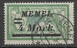 MEMEL  OCCUPAZIONE  TEDESCA 1922 FRANCOBOLLI DI FRANCIA  SOPRASTAMPATI UNIF. 72 USATO VF - Other & Unclassified