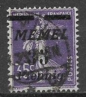 MEMEL  OCCUPAZIONE TEDESCA  1922 FRANCOBOLLI FRANCESI  SOPRASTAMPATI UNIF. 65 USATO VF - Autres & Non Classés