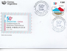 #75097A  ARGENTINA  2022 CHINA DIPLOMATIC RELATIONS ANIVERSARY MOUNTAINS FDC - Nuevos