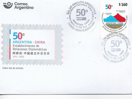 #75097A  ARGENTINA  2022 CHINA DIPLOMATIC RELATIONS ANIVERSARY MOUNTAINS FDC - Ongebruikt