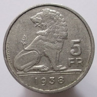 5 Francs 1938 (Belgium) KM#117.2 - With Star - 06. 5 Francs