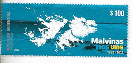#75099 ARGENTINE,ARGENTINA 2022 MALVINAS (FALKLAND) WAR 40°REMEMBERING MAP MNH - Unused Stamps