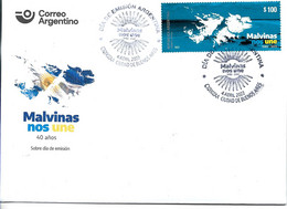 #75101 ARGENTINE,ARGENTINA 2022 MALVINAS (FALKLAND) WAR 40°REMEMBERING MAP FDC - Nuevos