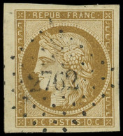 EMISSION DE 1849 - 1    10c. Bistre-jaune, Bdf, Très Grandes Marges, Obl. PC 2762, Superbe - 1849-1850 Ceres