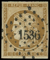 EMISSION DE 1849 - 1a   10c. Bistre-brun, Oblitéré PC 1536, TB - 1849-1850 Ceres