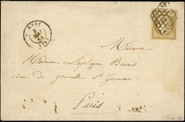 Let EMISSION DE 1849 - 1b   10c. Bistre-VERDATRE, Obl. GRILLE Sur LAC, Càd HORNOY 8/5/51, TB. C - 1849-1876: Classic Period