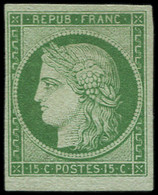 (*) EMISSION DE 1849 - 2    15c. Vert, Très Bonne Fraîcheur, TB. C - 1849-1850 Ceres