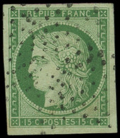 EMISSION DE 1849 - 2    15c. Vert, Obl. ETOILE, Belles Marges, TTB - 1849-1850 Ceres