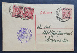 Württemberg/Deutsches Reich 1920, Dienstpostkarten DP14 MiF NEUENBURG - Wurttemberg