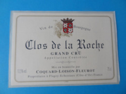 Etiquette De Vin Clos Saint De La Roche Grand Cru Coquard Loison Fleurot - Bourgogne