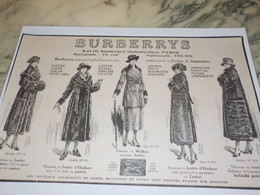 ANCIENNE PUBLICITE RAYON DE DAMES BURBERRYS 1918 - 1900-1940