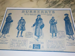 ANCIENNE PUBLICITE RAYON DE DAMES ET HOMMES BURBERRYS 1918 - 1900-1940