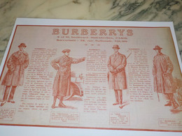 ANCIENNE PUBLICITE RAYON  HOMMES BURBERRYS 1919 - 1900-1940