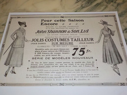 ANCIENNE PUBLICITE JOLIS COSTUMES JOHN SHANNON 1917 - 1900-1940