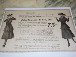 ANCIENNE PUBLICITE JOLIS COSTUMES SIGNE JOHN SHANNON 1916 - 1900-1940