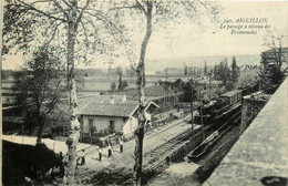 Aiguillon * Passage à Niveau Des Promenades * Gare * Train * Locomotive * Voir Cachet Au Dos , Hôpital Militaire Privé - Otros & Sin Clasificación