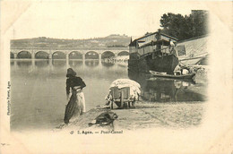 Agen * Le Pont Canal * Lavoir Laveuses Lavandières - Agen