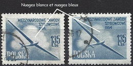 Poland 1954 - Mi 854aA - YT 754 ( Glider ) Blue & White Cloods - Plaatfouten & Curiosa